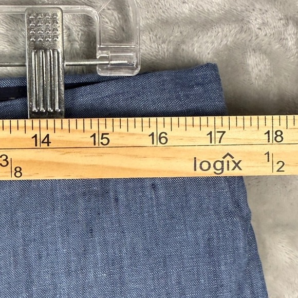 Banana Republic Slim Fit Linen Blend Dress Pants Mens 33x32 Blue Chino Trousers - Picture 4 of 8